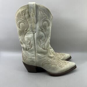 Dan Post 3248 Boots Womens Size 9.5 Ivory White Leather Western Cowgirl Shoes